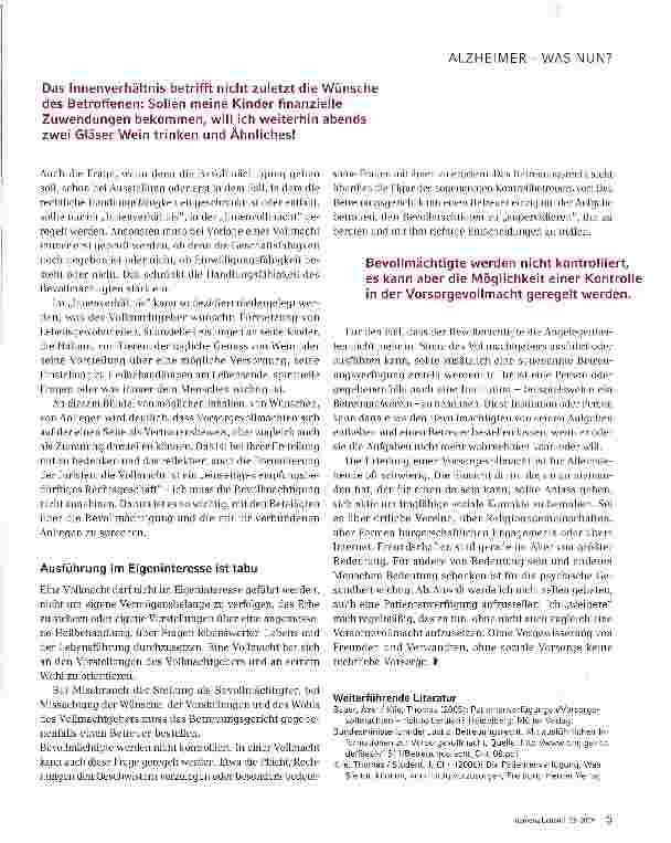 Vorschauseite 4: Vorsorgen, damit für Sie gesorgt wird