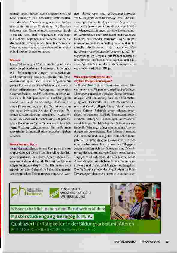 Vorschauseite 3: Digitalisierung - eine Chance für die Pflege?
