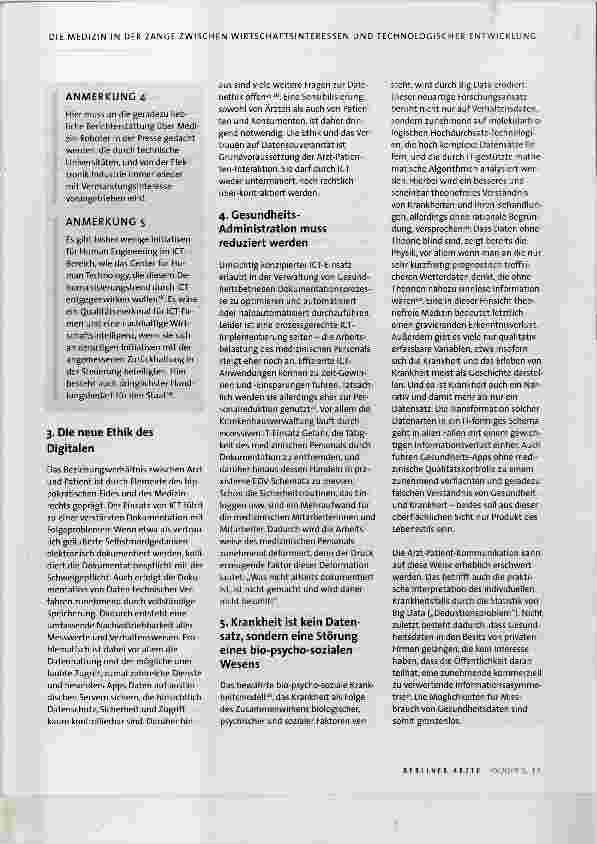 Vorschauseite 4: Die Medizin in der Zange zwischen Wirtschaftsinteressen und technologischer Entwicklung