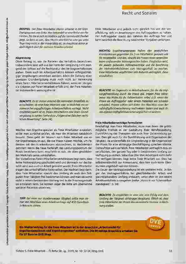 Vorschauseite 2: FREIE MITARBEIT ARBEITNEHMER