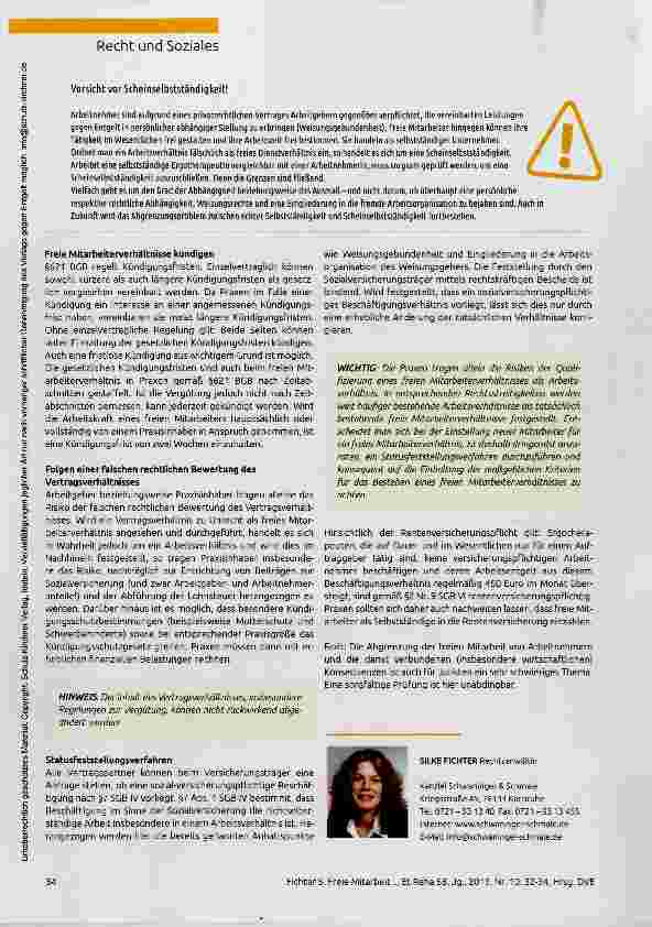 Vorschauseite 3: FREIE MITARBEIT ARBEITNEHMER