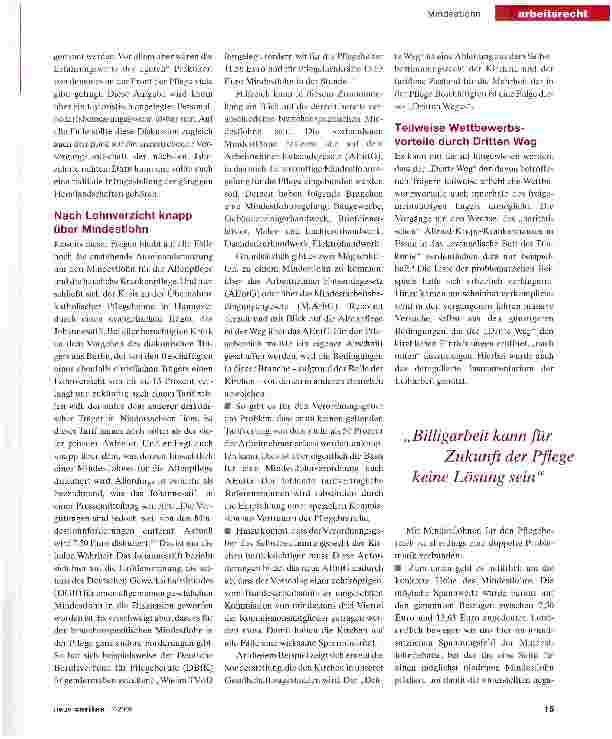 Vorschauseite 2: Das Kreuz mit dem gerechten Lohn in der Pflege