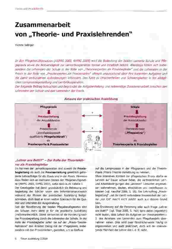Vorschauseite 1: Zusammenarbeit von „Theorieund Praxislehrenden