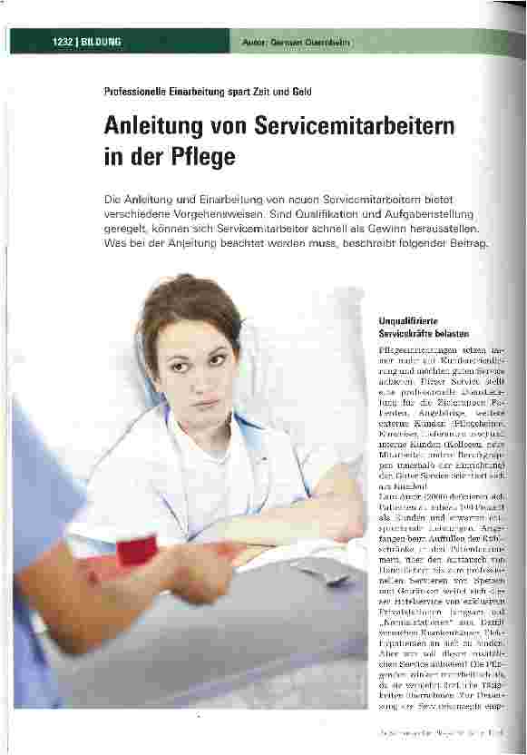 Vorschauseite 1: Anleitung von Servicemitarbeitern in der Pflege