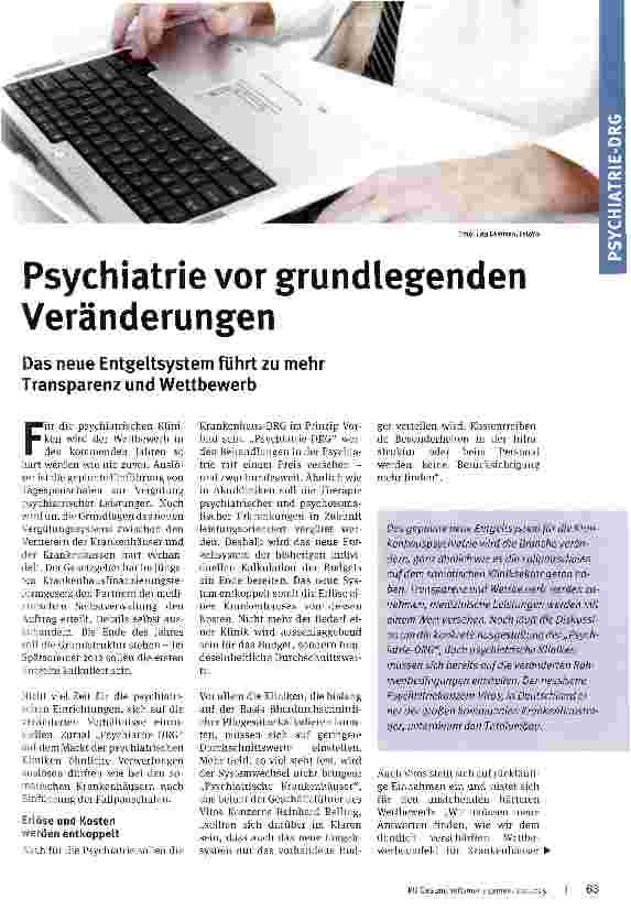 Vorschauseite 1: Psychiatrie vor grundlegenden Veränderungen