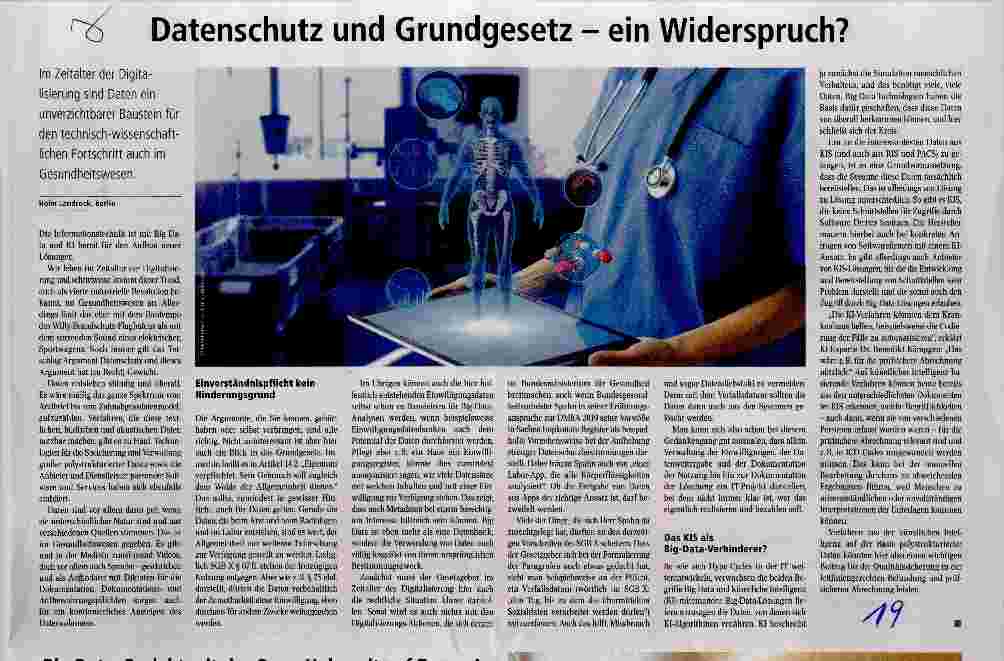 Vorschauseite 1: Datenschutz und Grundgesetz - ein Widerspruch?