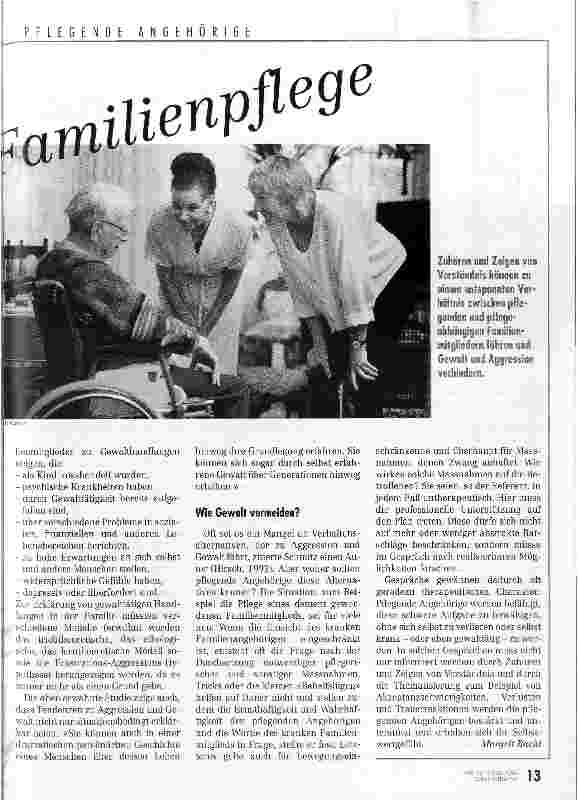 Vorschauseite 2: Aggression und Gewalt in der Familienpflege Familienpflege-Fachtagung