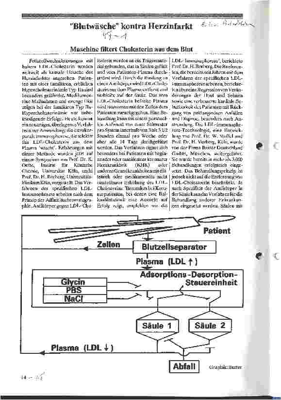 Vorschauseite 1: Blutwäsche kontra Herzinfarkt