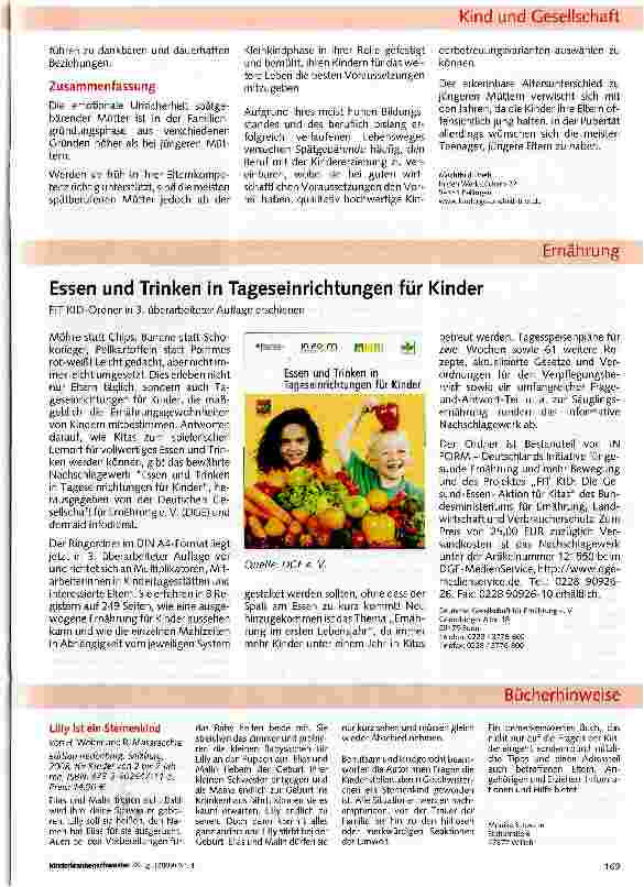 Vorschauseite 1: Essen und Trinken in Tageseinrichtungen für Kinder