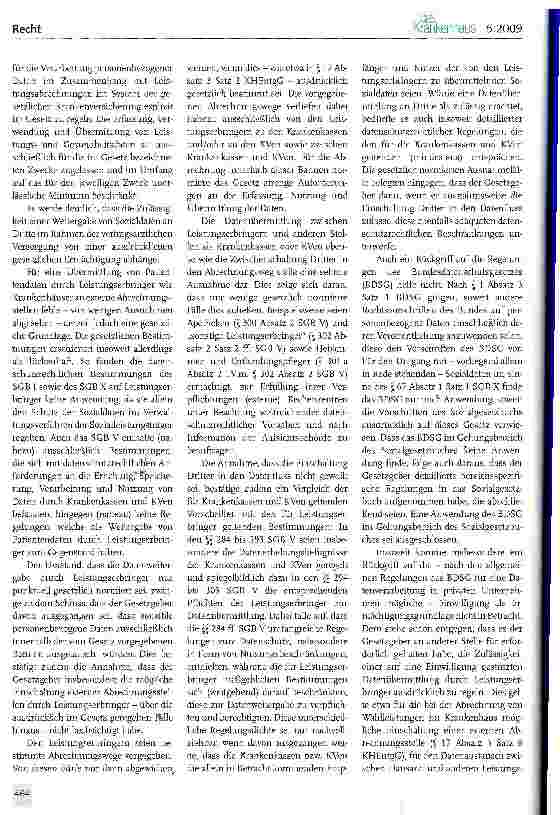 Vorschauseite 2: Verbot der Weitergabe von Patientendaten an externe Abrechnungsstellen