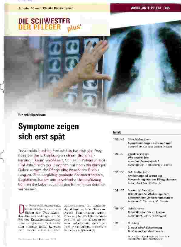Vorschauseite 1: Symptome zeigen sich erst spät