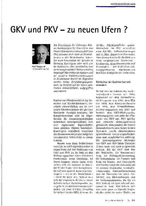 Vorschauseite 1: GKV und PKV - zu neuen Ufern?