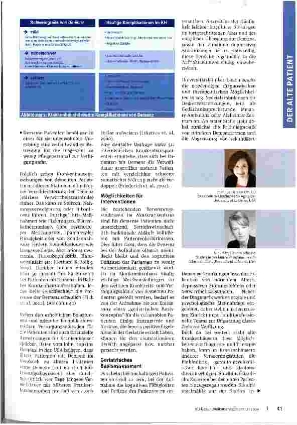 Vorschauseite 2: Krankenhäuser brauchen Demenzkonzepte