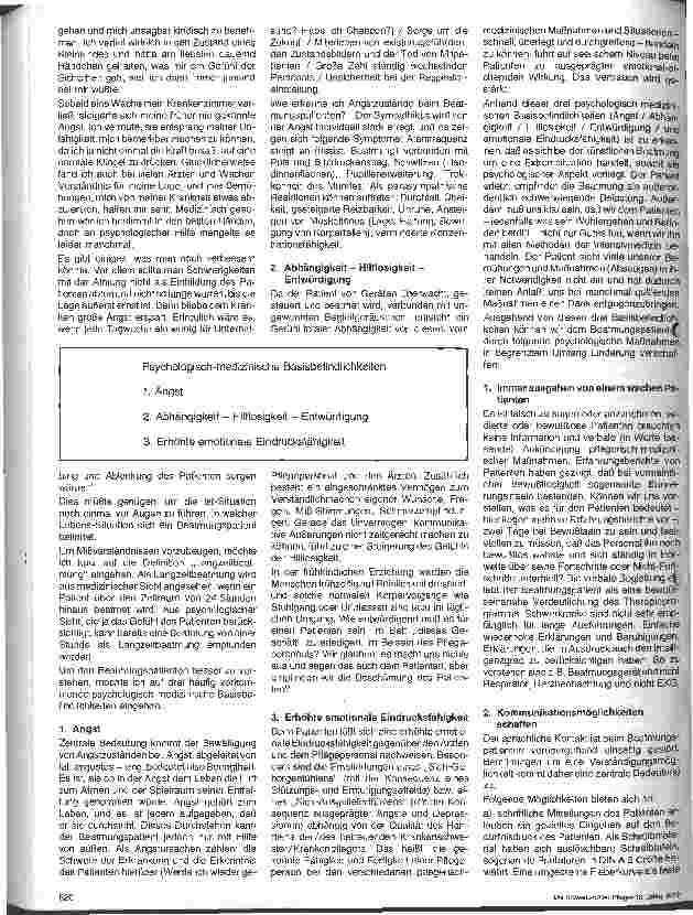 Vorschauseite 2: Möglichkeiten und Methoden der psychischen Betreuung von Patienten während der Langzeitbeatmung