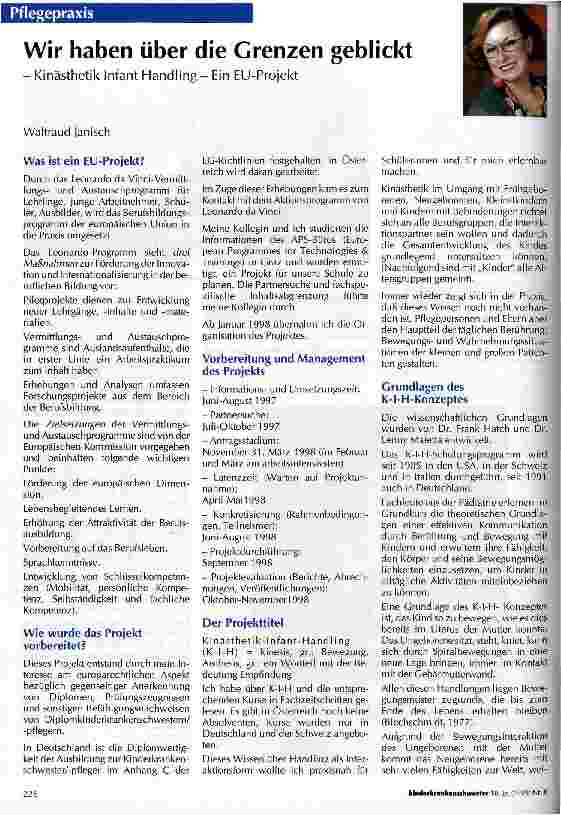 Vorschauseite 1: Wir haben über die Grenzen geblickt Kinästhetik Infant Handling - ein EU-Projekt