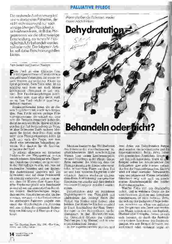 Vorschauseite 1: Dehydratation - Behandeln oder nicht?