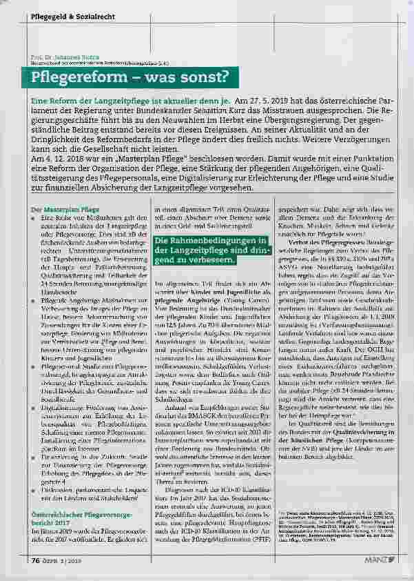 Vorschauseite 1: Pflegereform was sonst?