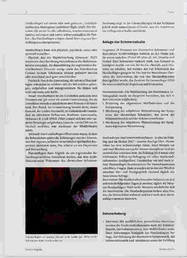 Vorschauseite 2: Handauflegen zur Schmerzbewältigung?