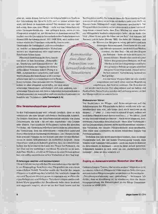 Vorschauseite 3: „Nicht schön, aber laut! Singen als Kommunikationswerkzeug im Rahmen professioneller Pflege