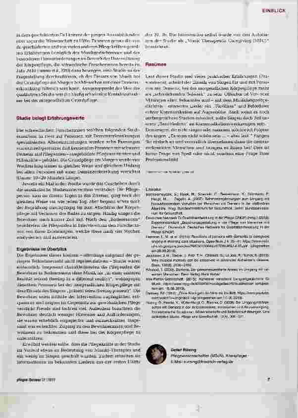 Vorschauseite 4: „Nicht schön, aber laut! Singen als Kommunikationswerkzeug im Rahmen professioneller Pflege