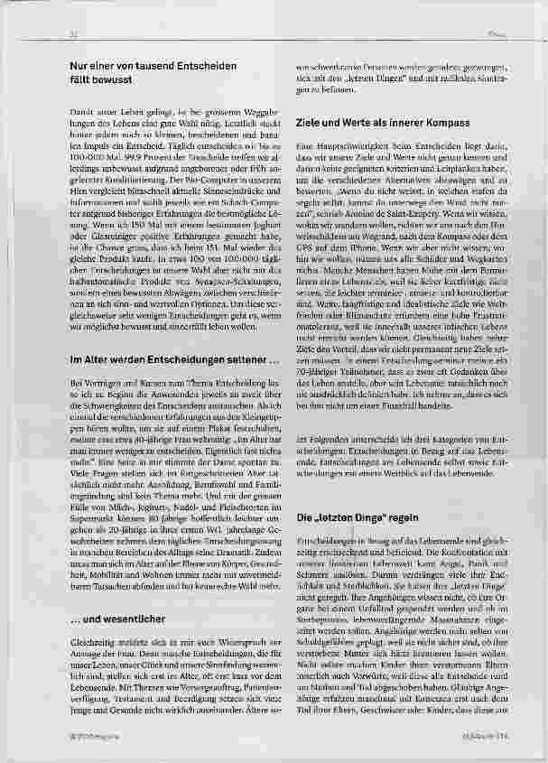 Vorschauseite 2: Lebensende lässt Entscheide reifen