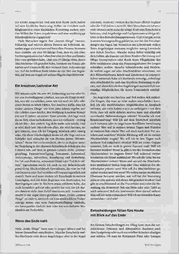 Vorschauseite 3: Lebensende lässt Entscheide reifen