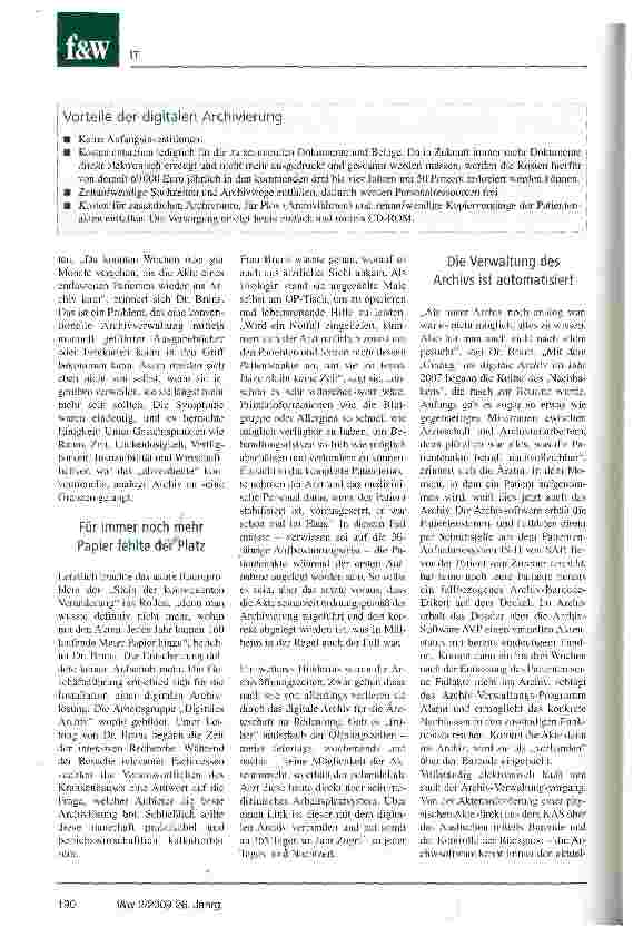 Vorschauseite 2: Das digitale Archiv ist von Beginn an unverzichtbar