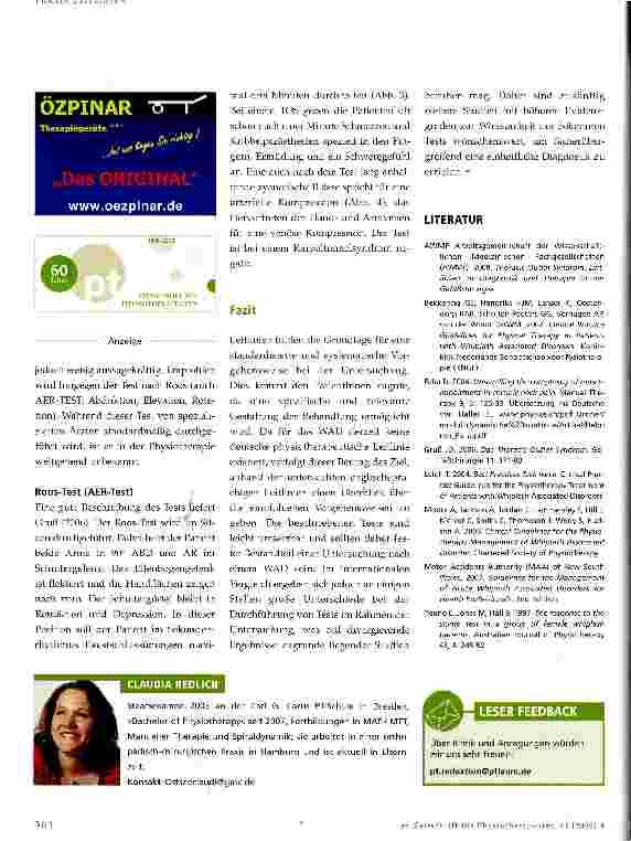 Vorschauseite 4: Whiplash Associated Disorder (WAD) -physiotherapeutische Untersuchung