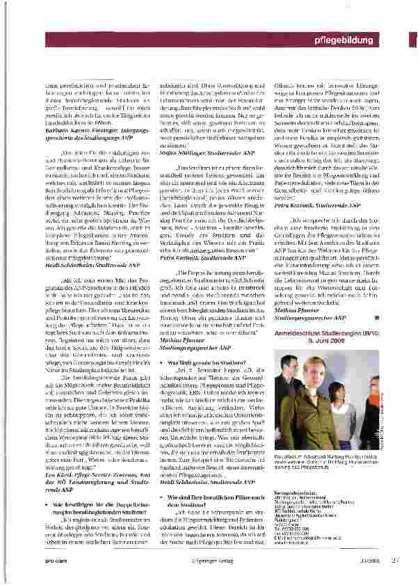 Vorschauseite 2: Mit Advanced Nursing Practice zu mehr PflegekompetenzHerausforderungen der Zukunft besser bewältigen