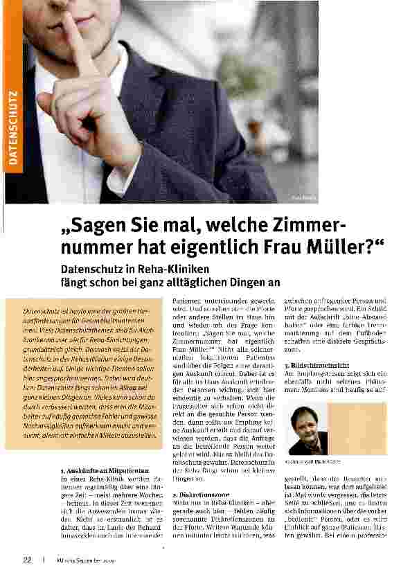 Vorschauseite 1: Sagen Sie mal, welche Zimmernummer hat eigentlich Frau Müller?