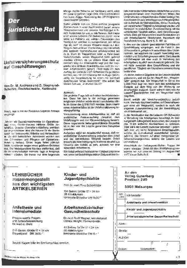 Vorschauseite 1: Unfallversicherungsschutz auf Geschäftsreisen