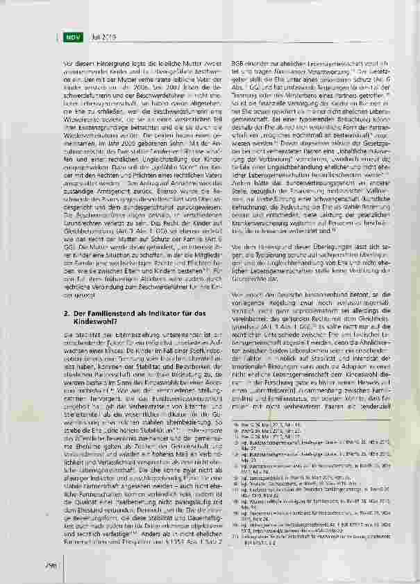 Vorschauseite 2: Vollständiger Ausschluss der Stiefkindadoption in nicht ehelichen Familien ist verfassungswidrig