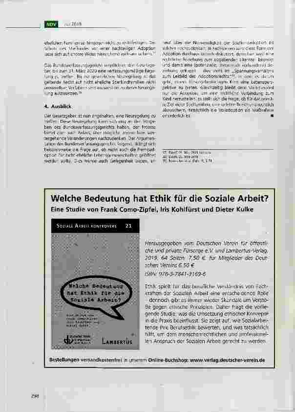 Vorschauseite 4: Vollständiger Ausschluss der Stiefkindadoption in nicht ehelichen Familien ist verfassungswidrig