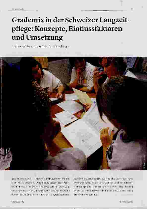 Vorschauseite 1: Grademix in der Schweizer Langzeitpflege: Konzepte, Einflussfaktoren und Umsetzung