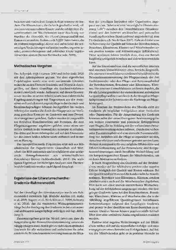 Vorschauseite 3: Grademix in der Schweizer Langzeitpflege: Konzepte, Einflussfaktoren und Umsetzung