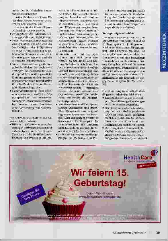 Vorschauseite 2: Höchste Zelt, um aktiv zu werden Handlungsbedarf für Krankenhäuser durch Änderung der Zulassungsverfahren für Medizinprodukte