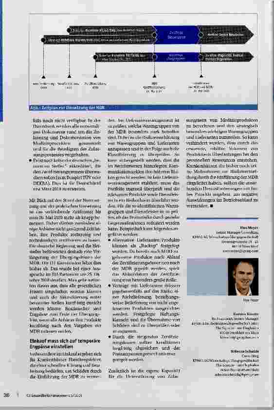 Vorschauseite 3: Höchste Zelt, um aktiv zu werden Handlungsbedarf für Krankenhäuser durch Änderung der Zulassungsverfahren für Medizinprodukte