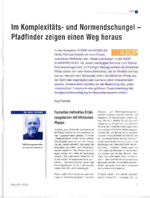 Vorschauseite 1: Im Komplexitätsund Normendschungel -Pfadfinder zeigen einen Weg heraus
