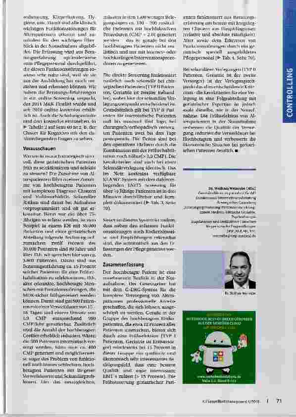 Vorschauseite 4: Die Geriatrie im Akutsektor