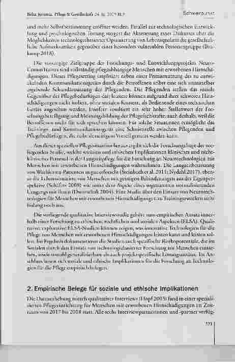 Vorschauseite 4: Forschung an Neurotechnologien für erworbene Hirnschädigungen: Empirische Beiege für die soziaien und ethischen impiikationen in der Pfiegesituation