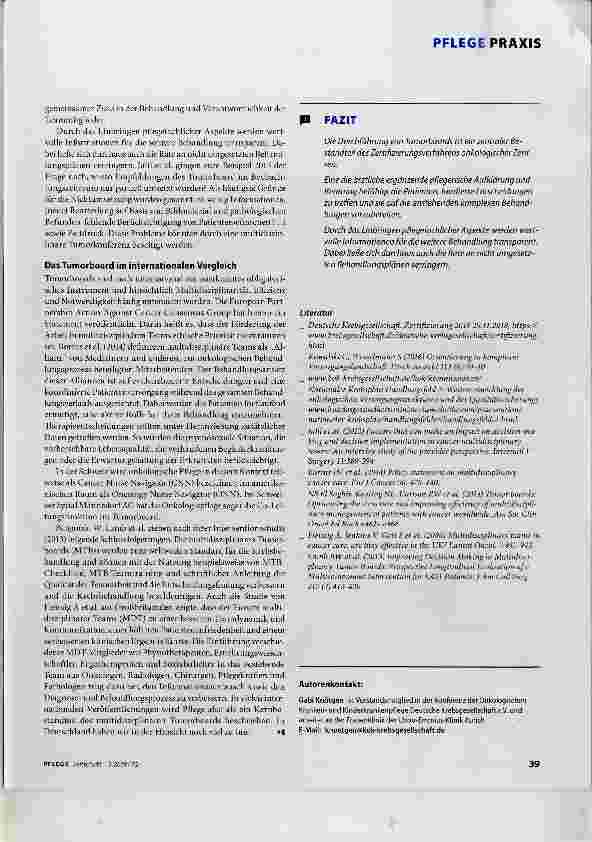 Vorschauseite 3: Onkologische Versorgung multidisziplmär aufstellen