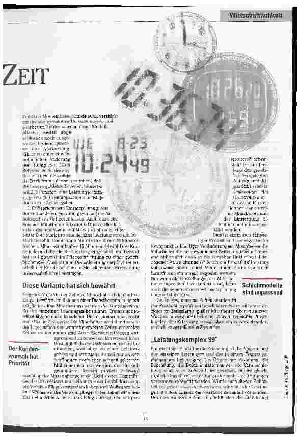 Vorschauseite 2: Auf der Suche nach der verlorenen Zeit Einsatzplanung in der ambulanten Pflege