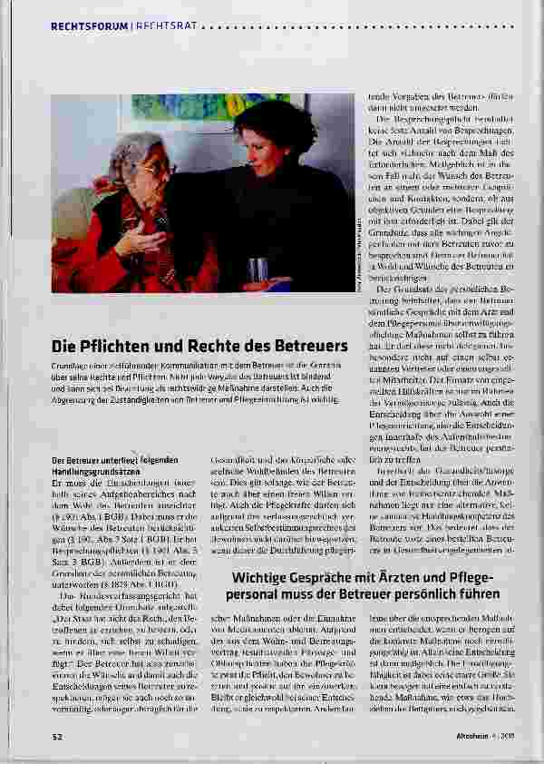 Vorschauseite 1: Die Pflichten und Rechte des Betreuers