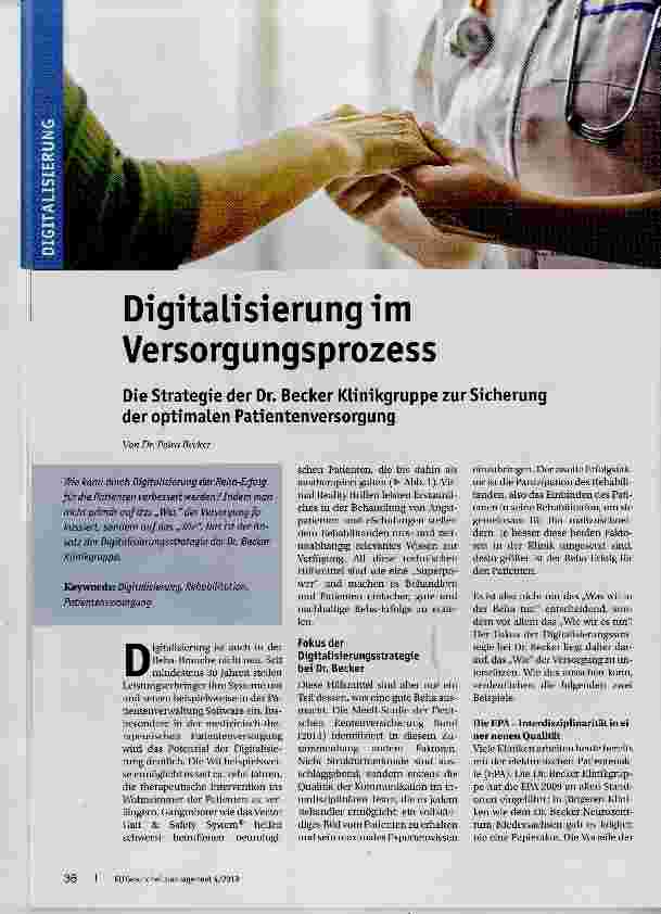 Vorschauseite 1: Digitalisierung Im Versorgungsprozess