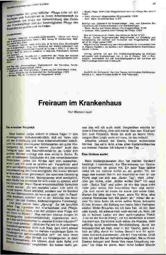 Vorschauseite 1: Freiraum im Krankenhaus