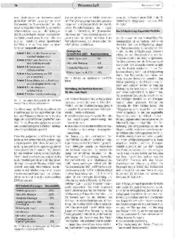 Vorschauseite 3: Anwendbarkeit der Portfolio-Analyse in der physiotherapeutischen Praxis