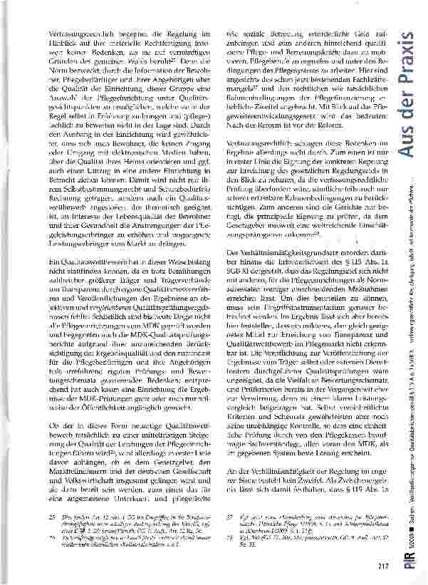 Vorschauseite 4: Veröffentlichungen von Qualitätsberichten gemäß §115 Abs. 1a SGB XI-verfassungsrechtliche Rechtfertigung, Inhalt und Reichweite der Pflichten, Verfahrensregelungen und Rechtsschutz