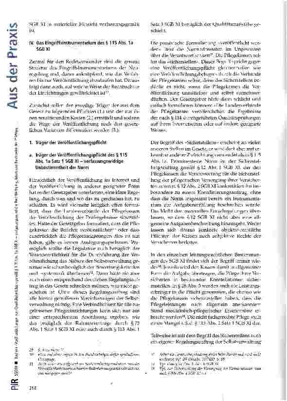 Vorschauseite 5: Veröffentlichungen von Qualitätsberichten gemäß §115 Abs. 1a SGB XI-verfassungsrechtliche Rechtfertigung, Inhalt und Reichweite der Pflichten, Verfahrensregelungen und Rechtsschutz