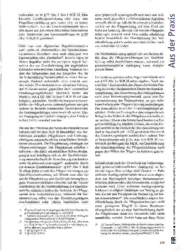 Vorschauseite 6: Veröffentlichungen von Qualitätsberichten gemäß §115 Abs. 1a SGB XI-verfassungsrechtliche Rechtfertigung, Inhalt und Reichweite der Pflichten, Verfahrensregelungen und Rechtsschutz