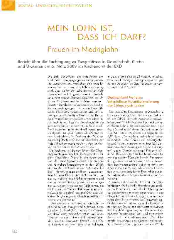 Vorschauseite 1: MEIN LOHN IST, DASS ICH DARF? Frauen im Niedriglohn